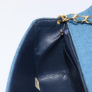 CHANEL Matelasse Chain Shoulder Bag Canvas Blue Gold CC Auth 208596SAM-22