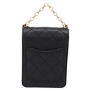 CHANEL Matelasse Shoulder Bag Calf Skin Black Champagne Gold CC Auth 208597SM-2