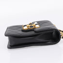CHANEL Matelasse Shoulder Bag Calf Skin Black Champagne Gold CC Auth 208597SM-4