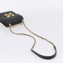 CHANEL Matelasse Shoulder Bag Calf Skin Black Champagne Gold CC Auth 208597SM-8