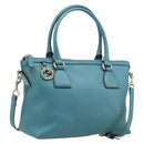 GUCCI Hand Bag Leather 2way Blue Gold 449659 Auth 208598A-1