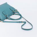 GUCCI Hand Bag Leather 2way Blue Gold 449659 Auth 208598A-10
