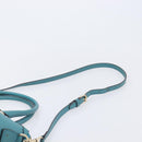 GUCCI Hand Bag Leather 2way Blue Gold 449659 Auth 208598A-11