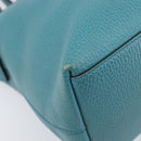 GUCCI Hand Bag Leather 2way Blue Gold 449659 Auth 208598A-15