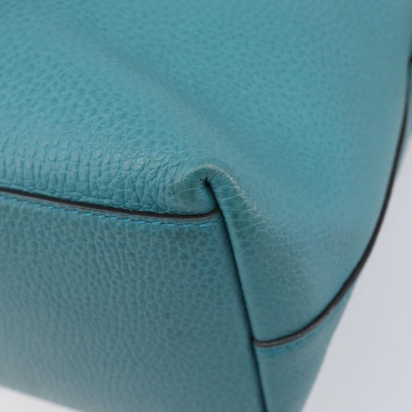 GUCCI Hand Bag Leather 2way Blue Gold 449659 Auth 208598A