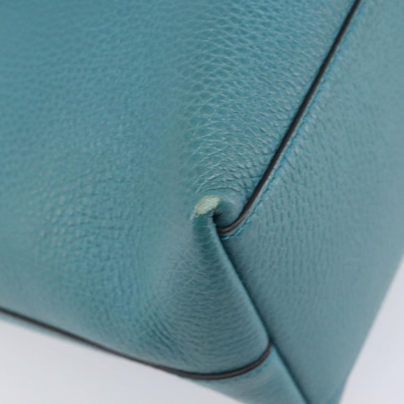 GUCCI Hand Bag Leather 2way Blue Gold 449659 Auth 208598A