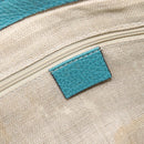 GUCCI Hand Bag Leather 2way Blue Gold 449659 Auth 208598A-22