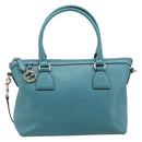 GUCCI Hand Bag Leather 2way Blue Gold 449659 Auth 208598A-2