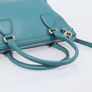 GUCCI Hand Bag Leather 2way Blue Gold 449659 Auth 208598A-8