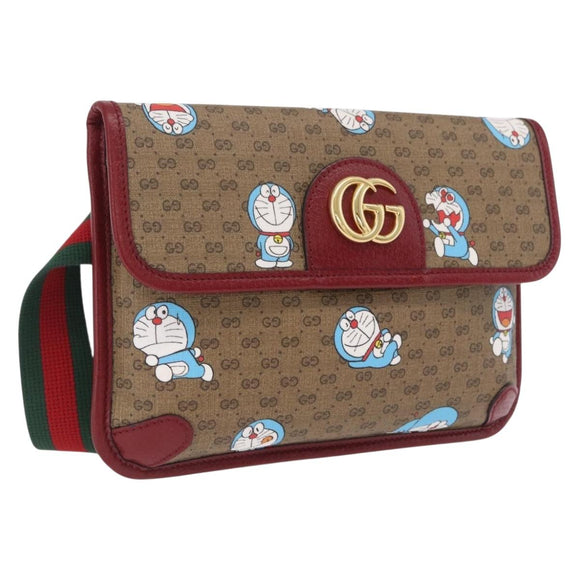GUCCI Micro GG Supreme Doraemon Fujiko-Pro Waist PVC Beige 647817 Auth 208599M