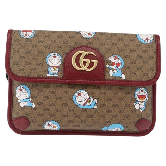 GUCCI Micro GG Supreme Doraemon Fujiko-Pro Waist PVC Beige 647817 Auth 208599M