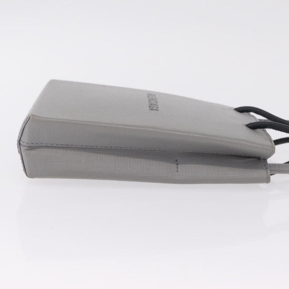 Balenciaga Hand Bag Leather 2way Gray Silver 693805 Auth 208600V