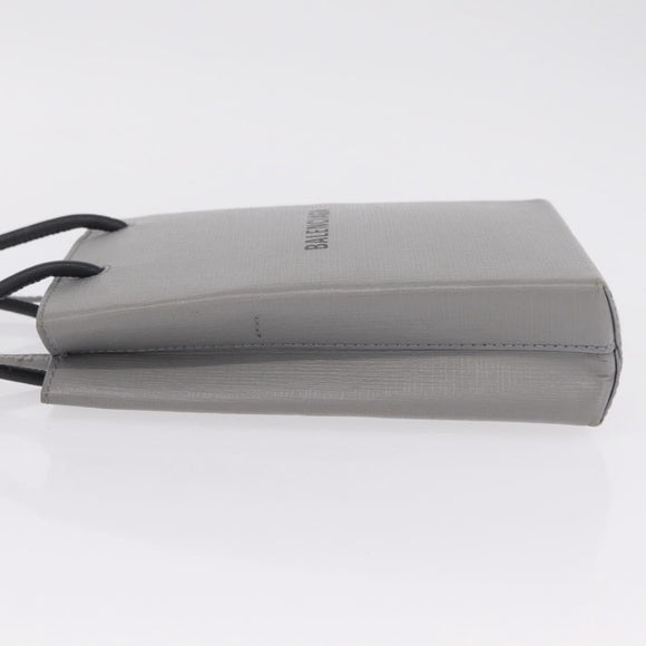 Balenciaga Hand Bag Leather 2way Gray Silver 693805 Auth 208600V