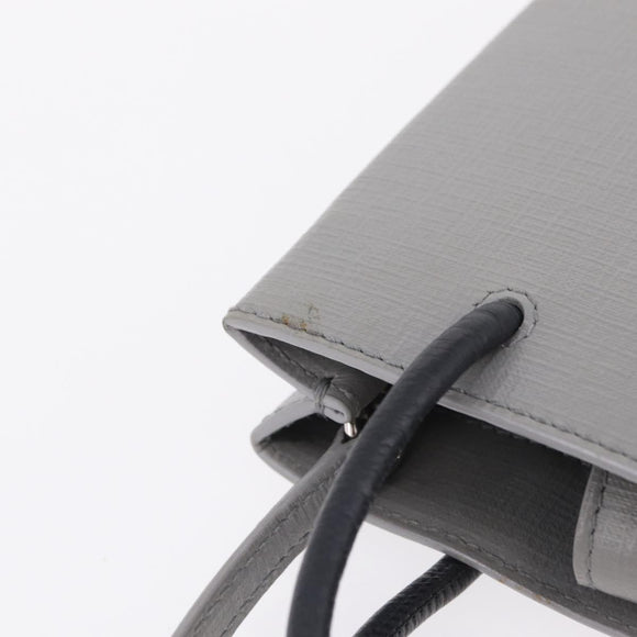 Balenciaga Hand Bag Leather 2way Gray Silver 693805 Auth 208600V