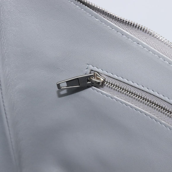 Balenciaga Mary Kate Shoulder Bag Leather Silver 771733 Auth 208601M