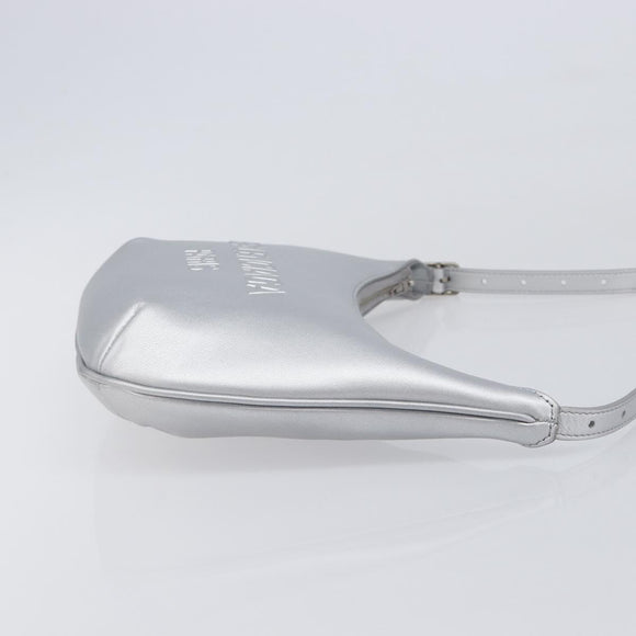 Balenciaga Mary Kate Shoulder Bag Leather Silver 771733 Auth 208601M