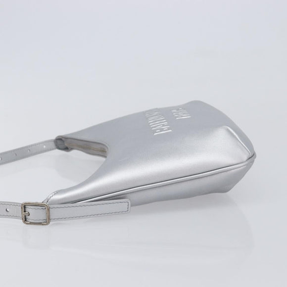 Balenciaga Mary Kate Shoulder Bag Leather Silver 771733 Auth 208601M