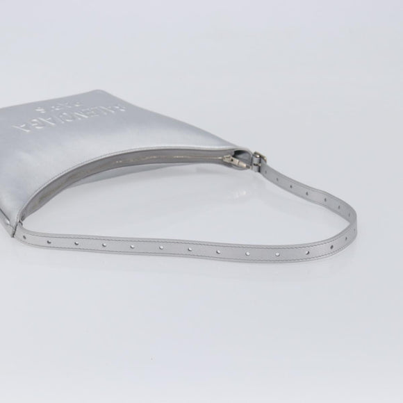 Balenciaga Mary Kate Shoulder Bag Leather Silver 771733 Auth 208601M