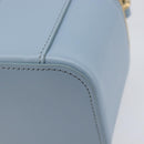 CELINE Triomphe Shoulder Bag Leather Light Blue Gold Auth 208602SAM-16