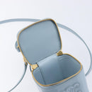 CELINE Triomphe Shoulder Bag Leather Light Blue Gold Auth 208602SAM-20