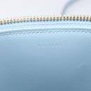 CELINE Triomphe Shoulder Bag Leather Light Blue Gold Auth 208602SAM-25