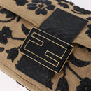 FENDI Zucca Canvas Mamma Baguette Shoulder Bag Beige Gold Auth 208603SAM-15