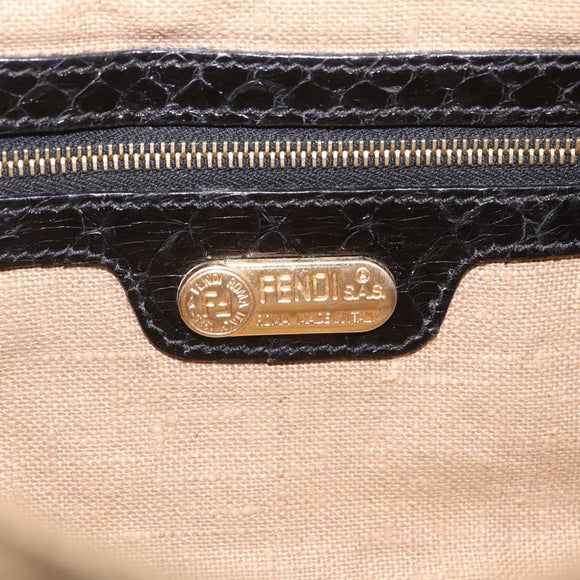 FENDI Zucca Canvas Mamma Baguette Shoulder Bag Beige Gold Auth 208603SAM