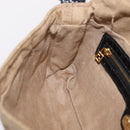 FENDI Zucca Canvas Mamma Baguette Shoulder Bag Beige Gold Auth 208603SAM-22