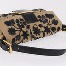 FENDI Zucca Canvas Mamma Baguette Shoulder Bag Beige Gold Auth 208603SAM-6