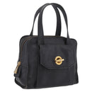 CELINE Hand Bag Leather Black Gold Auth 208604-1