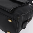 CELINE Hand Bag Leather Black Gold Auth 208604-11
