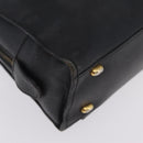 CELINE Hand Bag Leather Black Gold Auth 208604-12