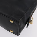 CELINE Hand Bag Leather Black Gold Auth 208604-13