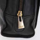 CELINE Hand Bag Leather Black Gold Auth 208604-14
