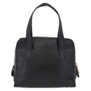 CELINE Hand Bag Leather Black Gold Auth 208604-3