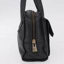 CELINE Hand Bag Leather Black Gold Auth 208604-5