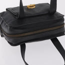 CELINE Hand Bag Leather Black Gold Auth 208604-6