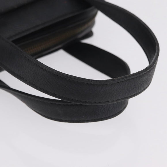 CELINE Hand Bag Leather Black Gold Auth 208604