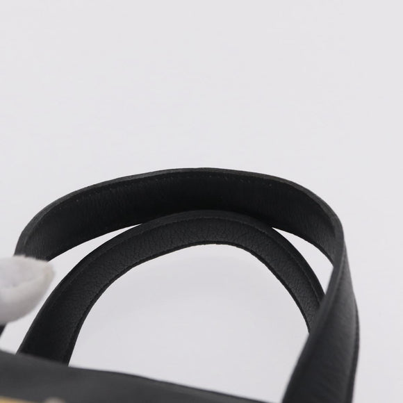 CELINE Hand Bag Leather Black Gold Auth 208604