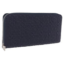 LOEWE Anagram Long Wallet Leather Navy Silver Auth 208620M-1