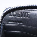 LOEWE Anagram Long Wallet Leather Navy Silver Auth 208620M-18