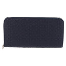 LOEWE Anagram Long Wallet Leather Navy Silver Auth 208620M-13