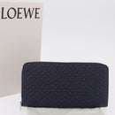 LOEWE Anagram Long Wallet Leather Navy Silver Auth 208620M-12