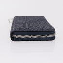 LOEWE Anagram Long Wallet Leather Navy Silver Auth 208620M-3