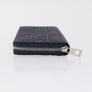 LOEWE Anagram Long Wallet Leather Navy Silver Auth 208620M-4