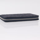 LOEWE Anagram Long Wallet Leather Navy Silver Auth 208620M-5