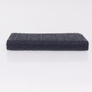 LOEWE Anagram Long Wallet Leather Navy Silver Auth 208620M-6