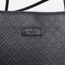 GUCCI Diamante Tote Bag Leather Black Gold 353397 Auth 208621V-17