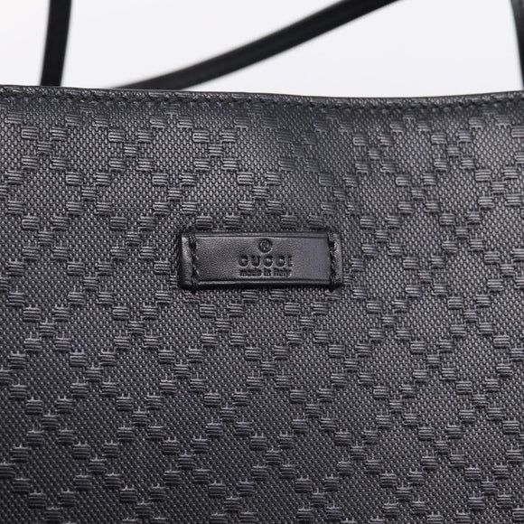 GUCCI Diamante Tote Bag Leather Black Gold 353397 Auth 208621V