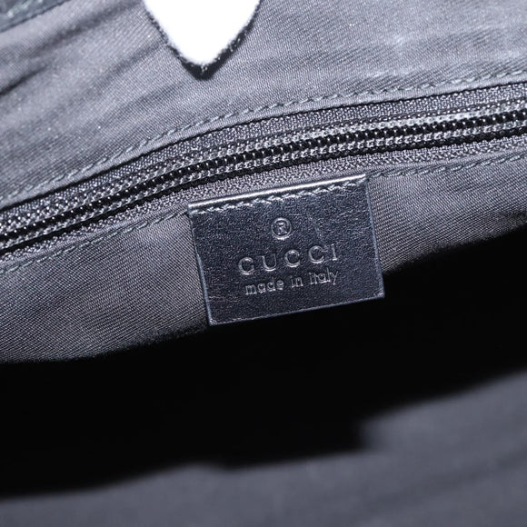 GUCCI Diamante Tote Bag Leather Black Gold 353397 Auth 208621V